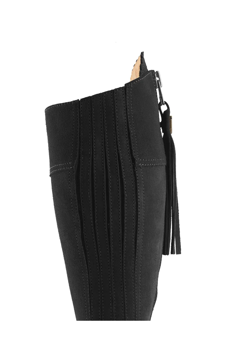 Fairfax and Favor Regina Flat Boots Black Suede-3